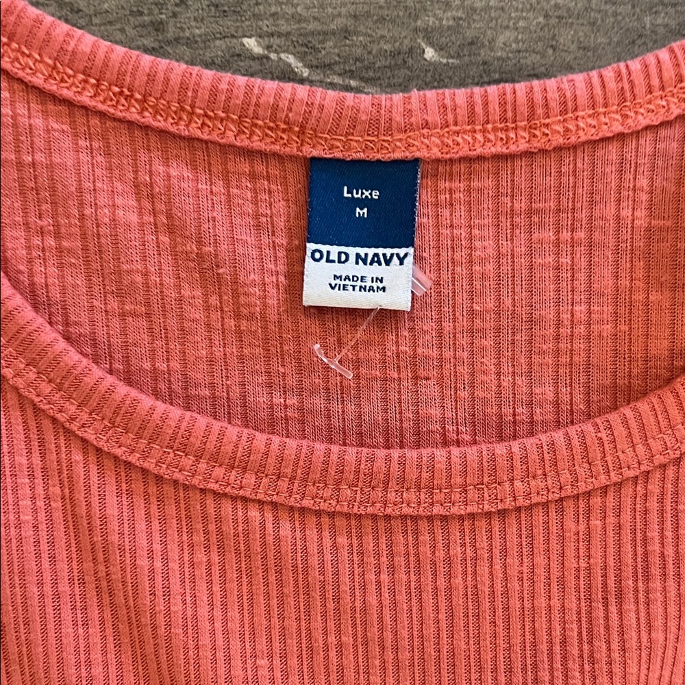 Old Navy Luxe Ribbed Tank in Coral - Picture 2 of 2